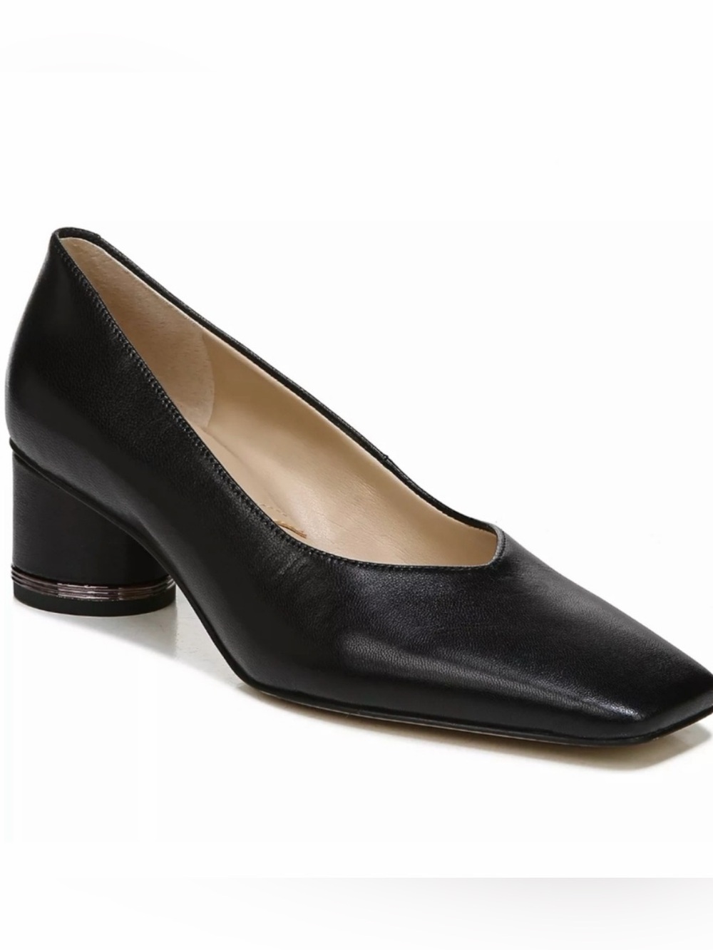 Franco Sarto Pisa Comfort Pumps Black -8.5 square toe minimalist worn a few time